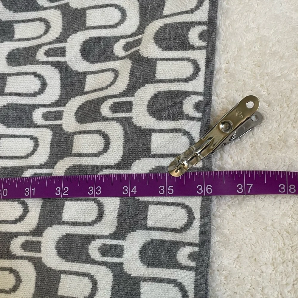 Anthropologie Grey & White Geometric High-Neck Mini Dress XL - Picture 13 of 15